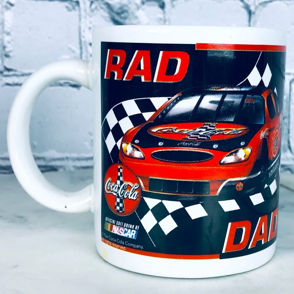 Coca-Cola NASCAR Racing Coffee Cup RAD DAD Ceramic Mug